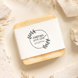 Stylish Hand-drawn Line Handmade With Love Name Self-inking Stamp