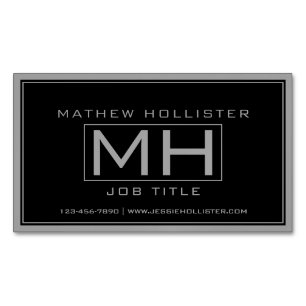 Stylish Handsome Grey & Black Professional Magnetic Business Card