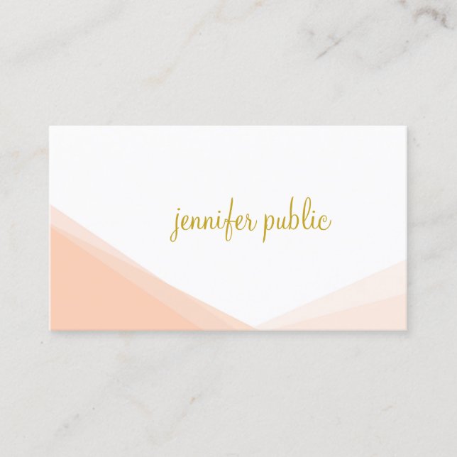Stylish Handwritten Gold Name Script Modern Business Card (Front)