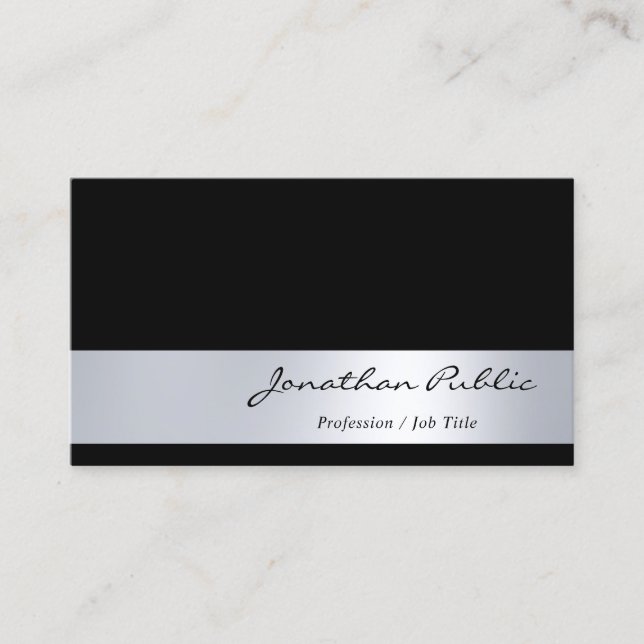 Stylish Handwritten Italic Script Cool Calligraphy Business Card (Front)