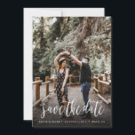 Stylish Handwritten Save the Date Card<br><div class="desc">Share your wedding date in style with this stylish and unique brush script style wedding photo postcard.</div>