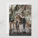 Stylish Handwritten Save the Date Card<br><div class="desc">Share your wedding date in style with this stylish and unique brush script style wedding photo postcard.</div>