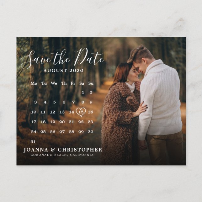 Stylish Handwritten Save the Date Postcard (Front)