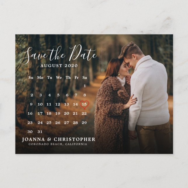 Stylish Handwritten Save the Date Postcard (Front)