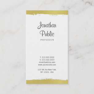 Stylish Handwritten Trendy Gold Plain Luxury Business Card