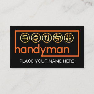 Stylish Handyman Frame Home Repairs Business Card