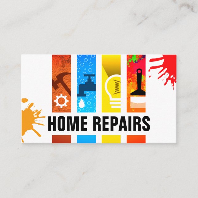 Stylish Handyman Tools Banner Business Card (Front)