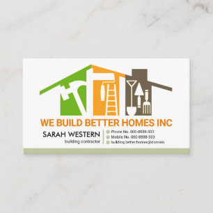 Stylish Handyman Tools Rooftop Building Business Card
