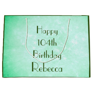 Stylish Happy 104th Birthday design Large Gift Bag