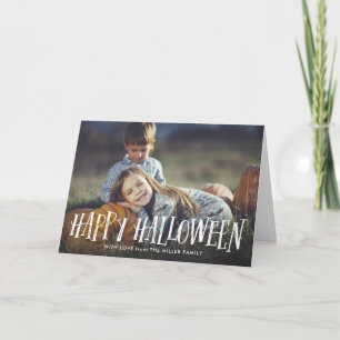 Stylish Happy Halloween Folded Photo Greeting Card