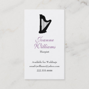 Stylish Harpist Business Card