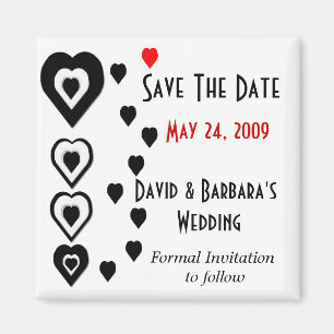 Stylish Hearts Save The Date Magnet