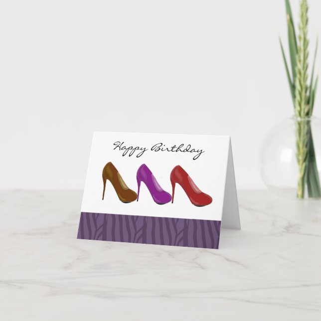Stylish High Heel Birthday Greeting Card (Front)