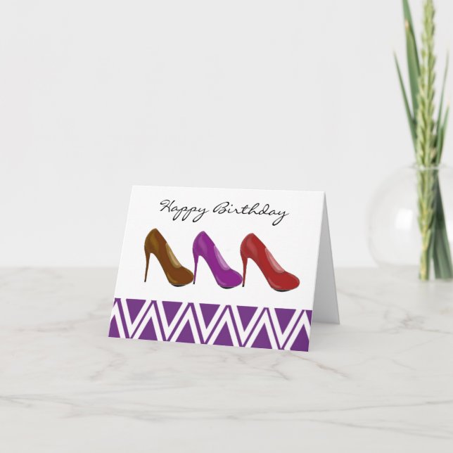 Stylish High Heel Birthday Greeting Card (Front)