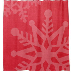 Stylish Holiday and Christmas Decor Red Snowflake Shower Curtain