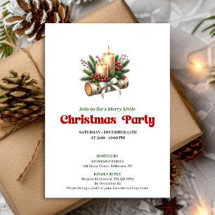 Stylish Holly Berries Christmas Invite Card