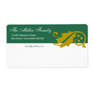 Stylish holly leaf Christmas green gold shipping