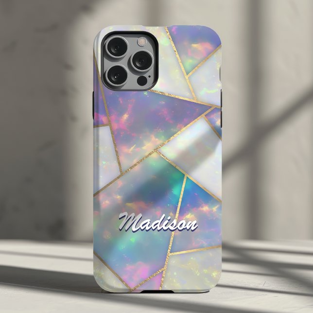 Stylish holographic agate geometric Case-Mate iPhone case (Creator Uploaded)