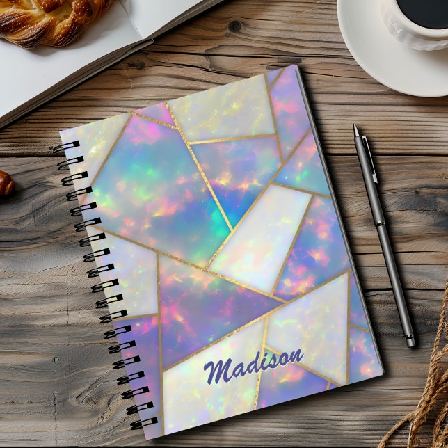Stylish holographic agate geometric sketchbook notebook (Creator Uploaded)