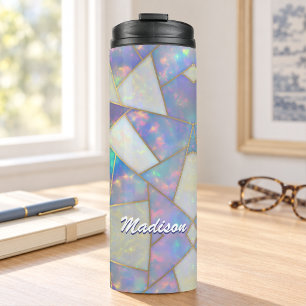 Stylish holographic agate geometric thermal tumbler