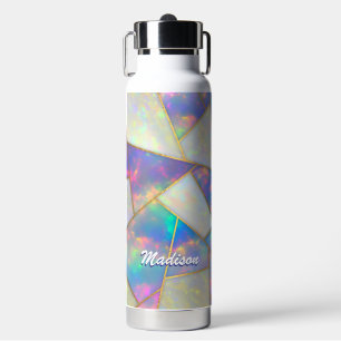 Stylish holographic agate geometric water bottle