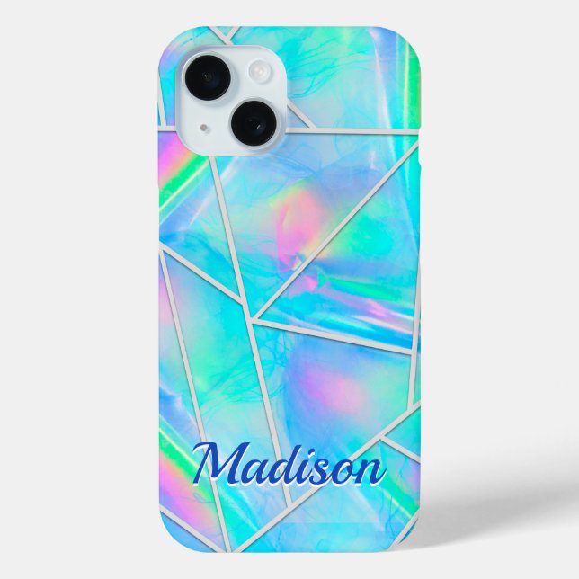 Stylish holographic elegant geometric Case-Mate iPhone case (Back)