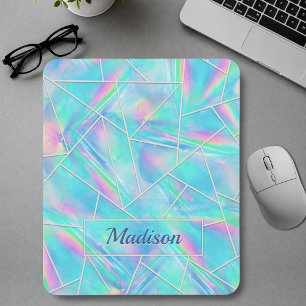 Stylish holographic elegant geometric mouse mat