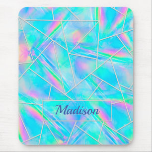 Stylish holographic elegant geometric  mouse mat