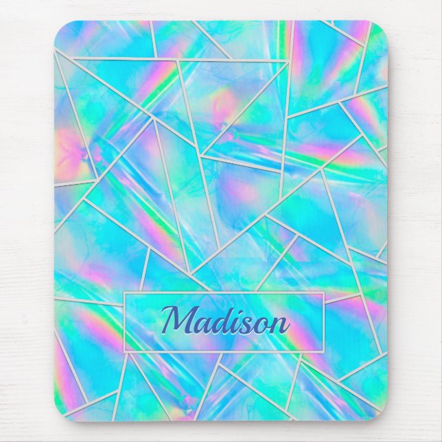Stylish holographic elegant geometric  mouse mat (Front)