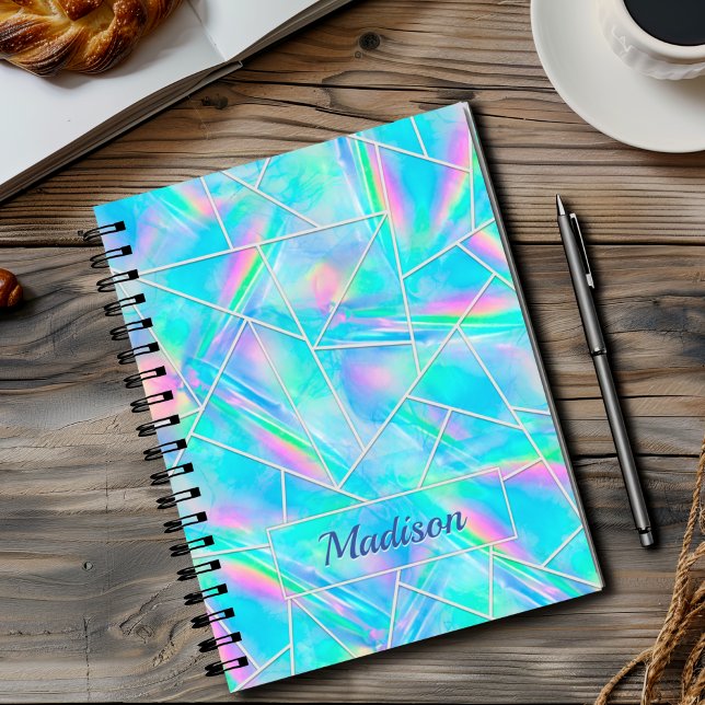 Stylish holographic elegant geometric sketchbook  notebook (Creator Uploaded)