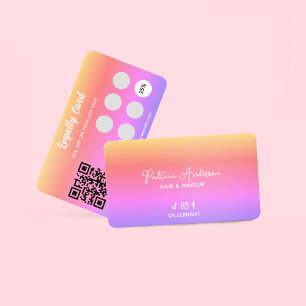 Stylish Holographic Lash Salon or Spa Loyalty Card