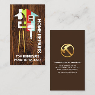 Stylish Home Repair Timber Wood Business Card