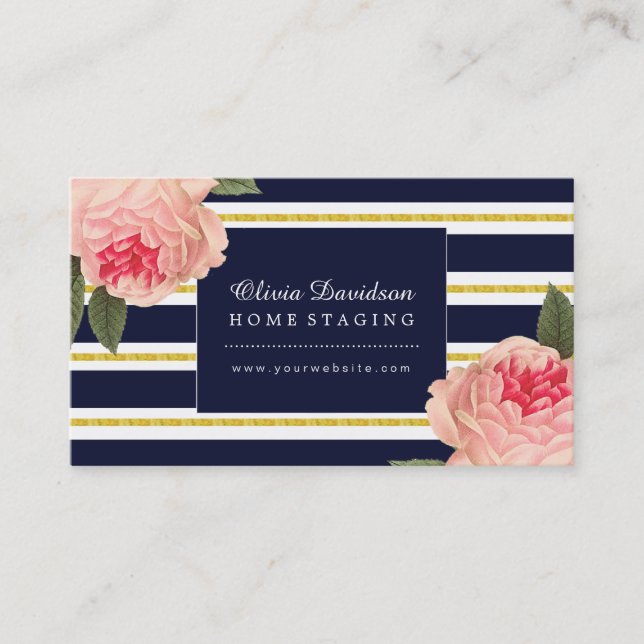 Stylish Home Staging Business Cards (Front)