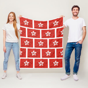 Stylish HONG KONG FLAG Fleece Blanket