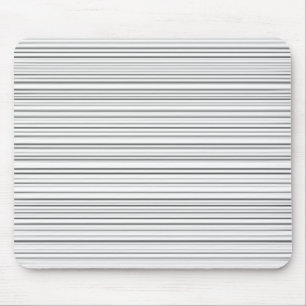 Stylish Horizontal Lines Design in Black and White Mouse Mat