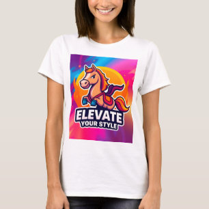 Stylish Horse On a Vibrant Artistic Background T-Shirt