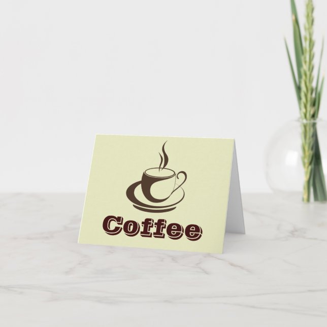 Stylish Hot Coffee Note Cards (Front)