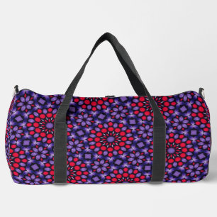 Stylish Hot Pink & Purple Abstract Dot Art Duffle Bag