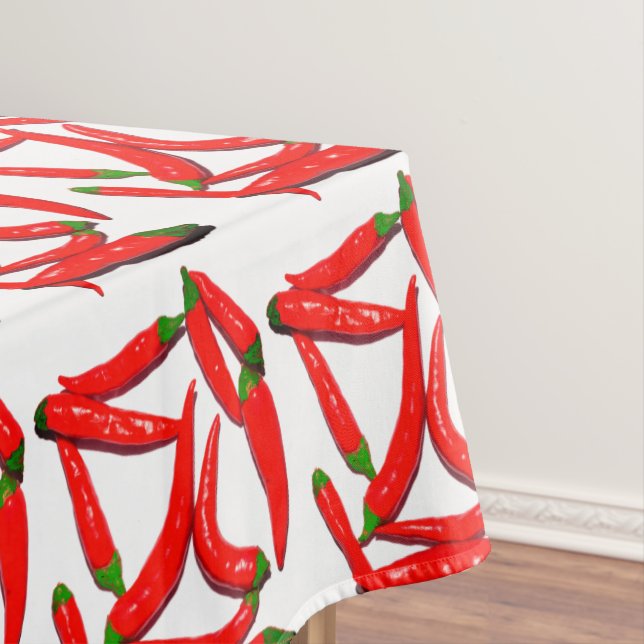 Stylish Hot Red Green Chilli Yummy Peppers Pepper  Tablecloth (In Situ)