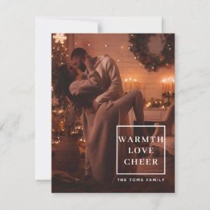 Stylish Hugs Love & Joy Holiday Photo Greeting Card