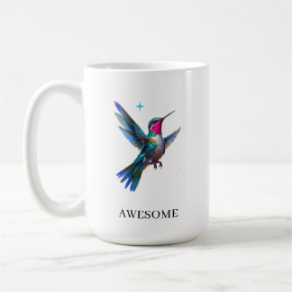 Stylish Hummingbird on White Coffee Mug