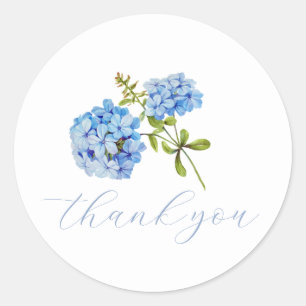 Stylish Hydrangea Thank You Wedding Sticker
