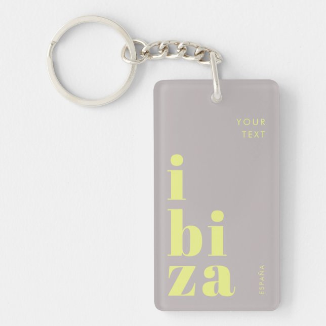 Stylish Ibiza Spain Key Ring (Front)