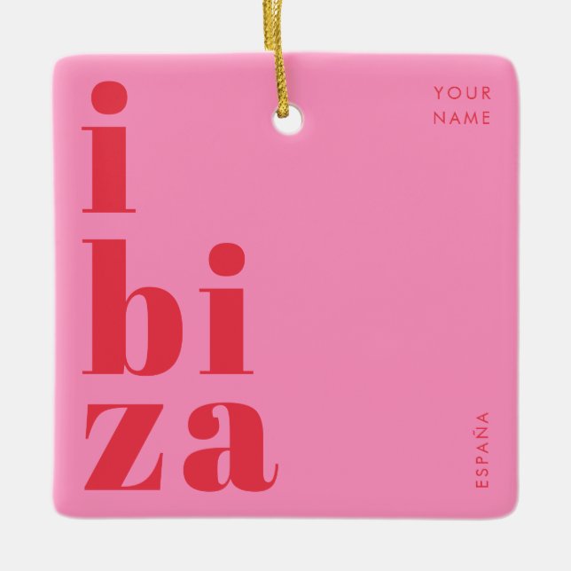 Stylish Ibiza Spain souvenir  Ceramic Ornament (Front)