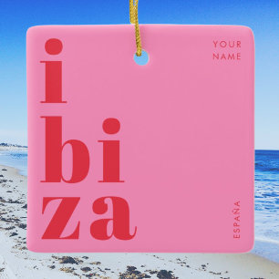Stylish Ibiza Spain souvenir Ceramic Ornament