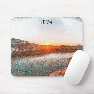 Stylish Ibiza Spain Sunset Mouse Mat