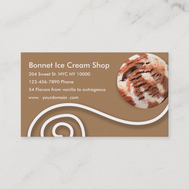 Stylish Ice Cream Business Cards (Front)