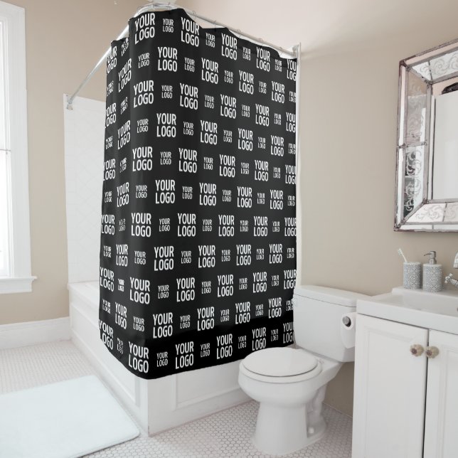 Stylish Image, Design or Business Logo Pattern  Shower Curtain (In Situ)