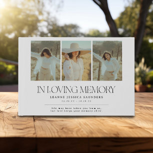 Stylish In Loving Memory Letting 4 Photo Collage Guest Book