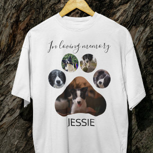 Stylish In Loving Memory Paw Print Photo Pet T-Shirt